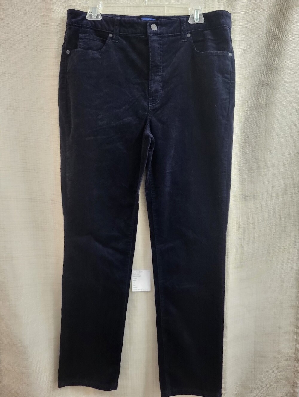 Talbots Women's Black High Waist Straight Leg Corduroy Pants Mature Preppy Sz 12
